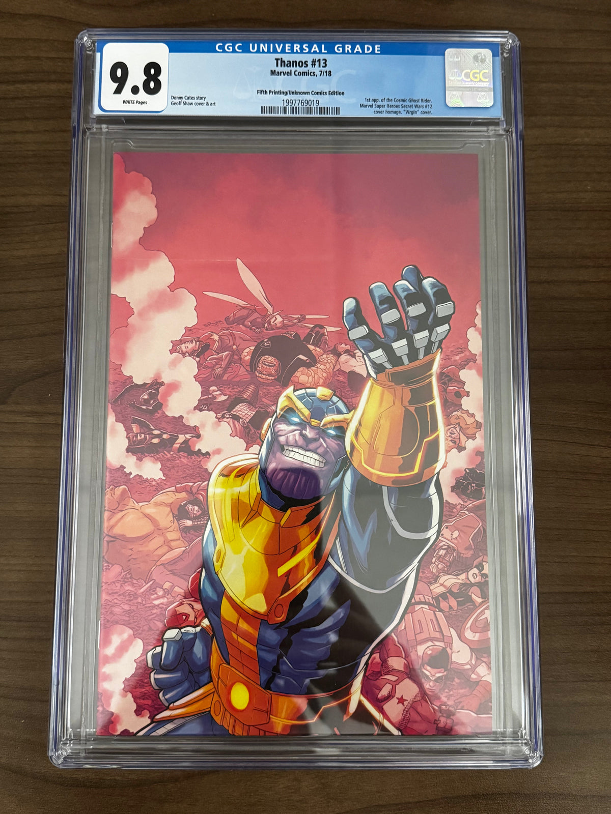 THANOS #13 5TH PTG UNKNOWN COMICS VIRGIN EXCLUSIVE CGC 9.8 BLUE LABEL[IN STOCK]